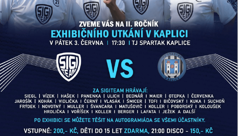 Exhibiční utkání fotbalových osobností v Kaplici
